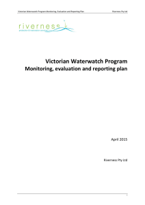 Victorian Waterwatch Program  Monitoring, evaluation and reporting plan April 2015