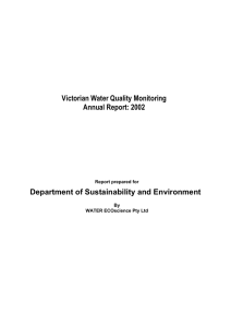 Victorian Water Quality Monitoring Annual Report: 2002 Department of Sustainability and Environment