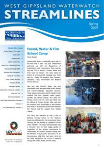 Forest, Water &amp; Fire School Camp  Inside this Issue