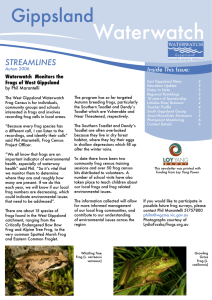 Gippsland STREAMLINES Inside This Issue: Waterwatch  Monitors the