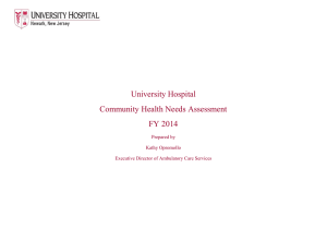 University Hospital Community Health Needs Assessment FY 2014