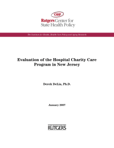 Evaluation of the Hospital Charity Care Program in New Jersey
