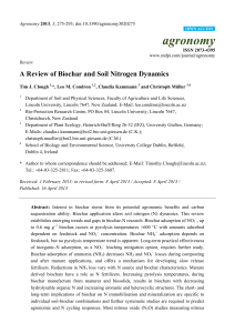 agronomy A Review of Biochar and Soil Nitrogen Dynamics