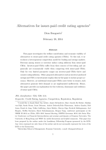 Alternatives for issuer-paid credit rating agencies ∗ Dion Bongaerts February 28, 2014