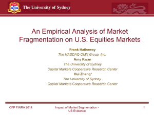 An Empirical Analysis of Market Fragmentation on U.S. Equities Markets