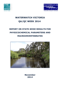 WATERWATCH VICTORIA QA/QC WEEK 2014 REPORT ON STATE-WIDE RESULTS FOR