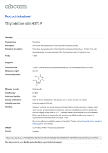 Thymidine ab143719 Product datasheet Overview Product name