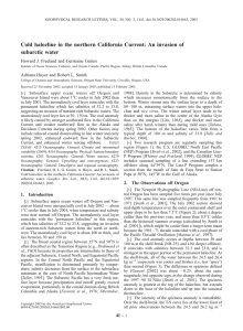 Cold halocline in the northern California Current: An invasion of