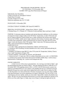 PRELIMINARY CRUISE REPORT,  W0111B R/V WECOMA, 27-29 November 2001