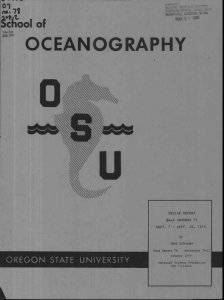 OCEANOGRAPHY i c ool of OREGON STATE UNIVERSITY