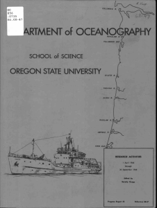 ARTMENT of OCEANO HY GRAP OREGON STATE UNIVERSITY