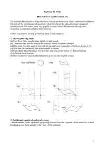 Professor M. Wills.  How to draw a cyclohexane in 3D:
