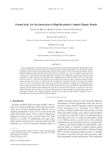 Frontal Scale Air–Sea Interaction in High-Resolution Coupled Climate Models 6277 F O. B