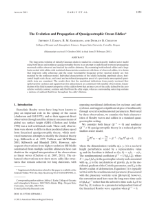 The Evolution and Propagation of Quasigeostrophic Ocean Eddies* J J. E