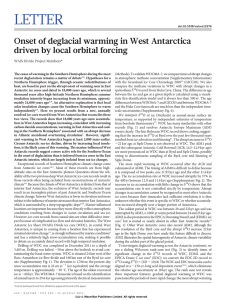 LETTER Onset of deglacial warming in West Antarctica