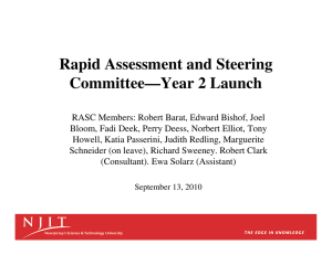 Rapid Assessment and Steering Committee—Year 2 Launch