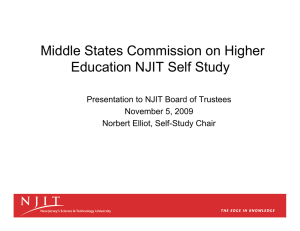 Middle States Commission on Higher Education NJIT Self Studyy