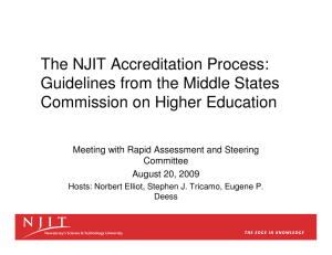 The NJIT Accreditation Process: Guidelines from the Middle States