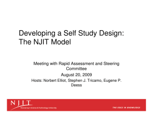 Developing a Self Study Design: The NJIT Model Committee