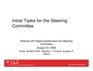 Initial Tasks for the Steering Committee Meeting with Rapid Assessment and Steering