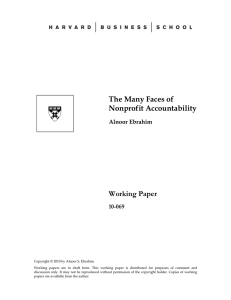 The Many Faces of Nonprofit Accountability Working Paper