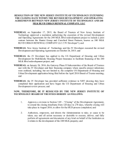 RESOLUTION OF THE NEW JERSEY INSTITUTE OF TECHNOLOGY EXTENDING