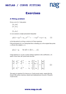 Exercises MATLAB / CURVE FITTING A fitting problem