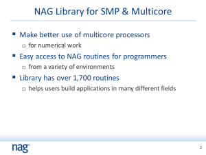 NAG Library for SMP &amp; Multicore 