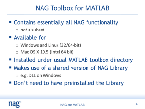 NAG Toolbox for MATLAB 