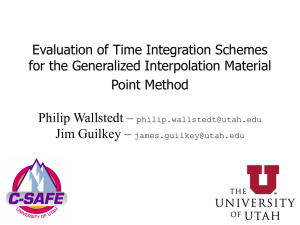 Evaluation of Time Integration Schemes for the Generalized Interpolation Material Point Method