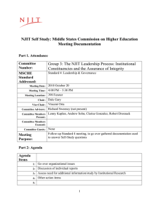 NJIT Self Study: Middle States Commission on Higher Education Meeting Documentation