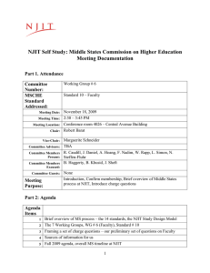 NJIT Self Study: Middle States Commission on Higher Education Meeting Documentation Committee
