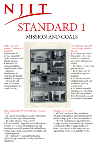 STANDARD 1 MISSION AND GOALS NJIT	Strategic	Plan,	2004- 2010: