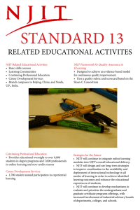 STANDARD 13 RELATED EDUCATIONAL ACTIVITES NJIT	Framework	for	Quality	Assurance	in ELearning