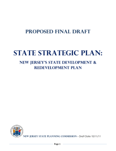 State Strategic Plan: PROPOSED Final DRAFT New Jersey’s State Development &amp;