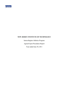 NEW JERSEY INSTITUTE OF TECHNOLOGY  Intercollegiate Athletics Program Agreed-Upon Procedures Report