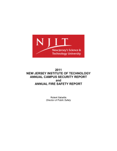 2011 NEW JERSEY INSTITUTE OF TECHNOLOGY ANNUAL CAMPUS SECURITY REPORT and