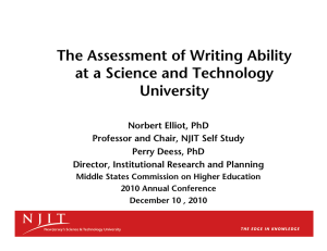 The Assessment of Writing Ability at a Science and Technology University