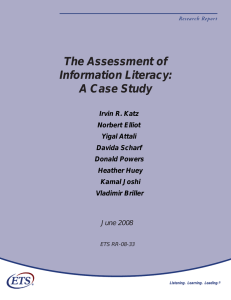 The Assessment of Information Literacy: A Case Study