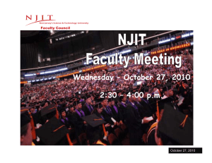 Wednesday – October 27, 2010 2:30 – 4:00 p.m. Faculty Council