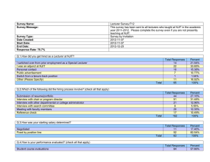 Lecturer Survey F12