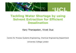 Tackling Water Shortage by using Solvent Extraction for Efficient Desalination