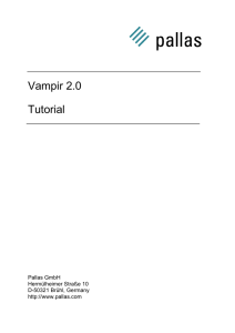 Vampir 2.0 Tutorial Pallas GmbH Hermülheimer Straße 10