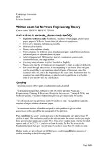 Written exam for Software Engineering Theory