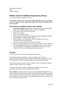 Written exam for Software Engineering Theory