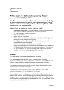 Written exam for Software Engineering Theory