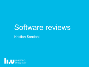 Software reviews Kristian Sandahl