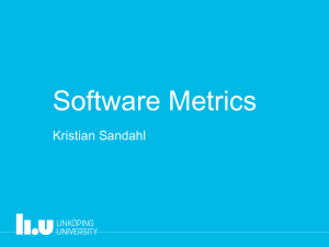 Software Metrics Kristian Sandahl