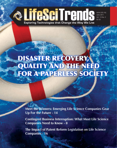 Disaster recovery, Quality anD the neeD for a PaPerless society