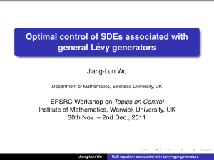 Optimal control of SDEs associated with general L ´evy generators